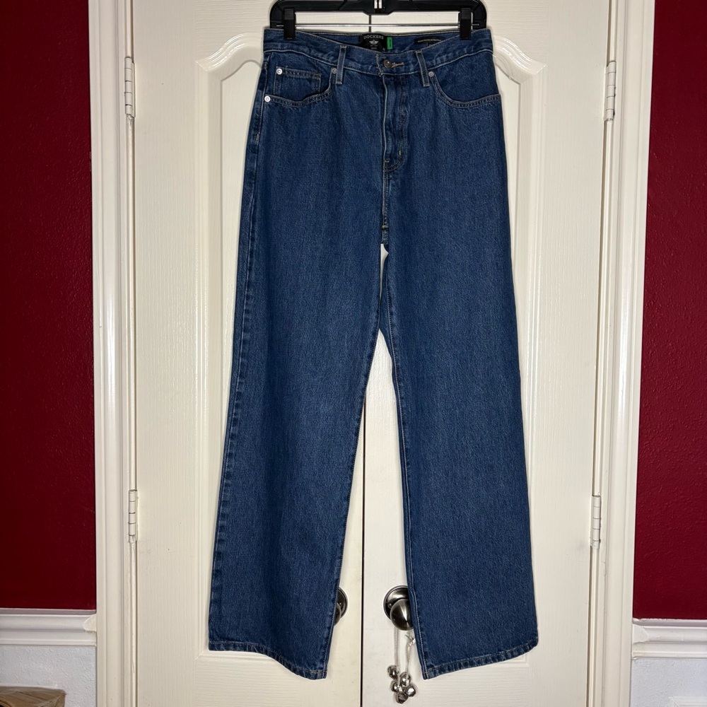 Classic High-Rise Straight Leg Jeans - Dark Blue